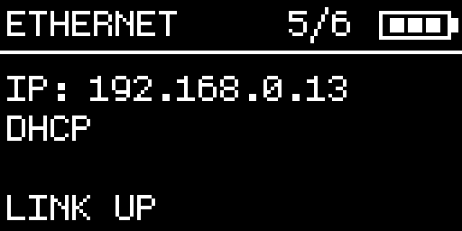 Master OLED - Ethernet page