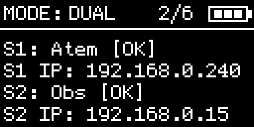 Master OLED - Switcher Info page
