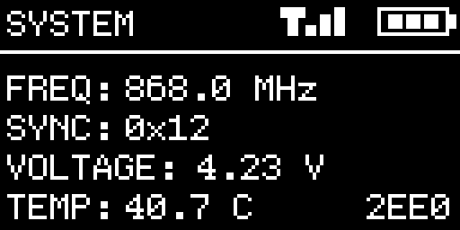 Receiver System Info page